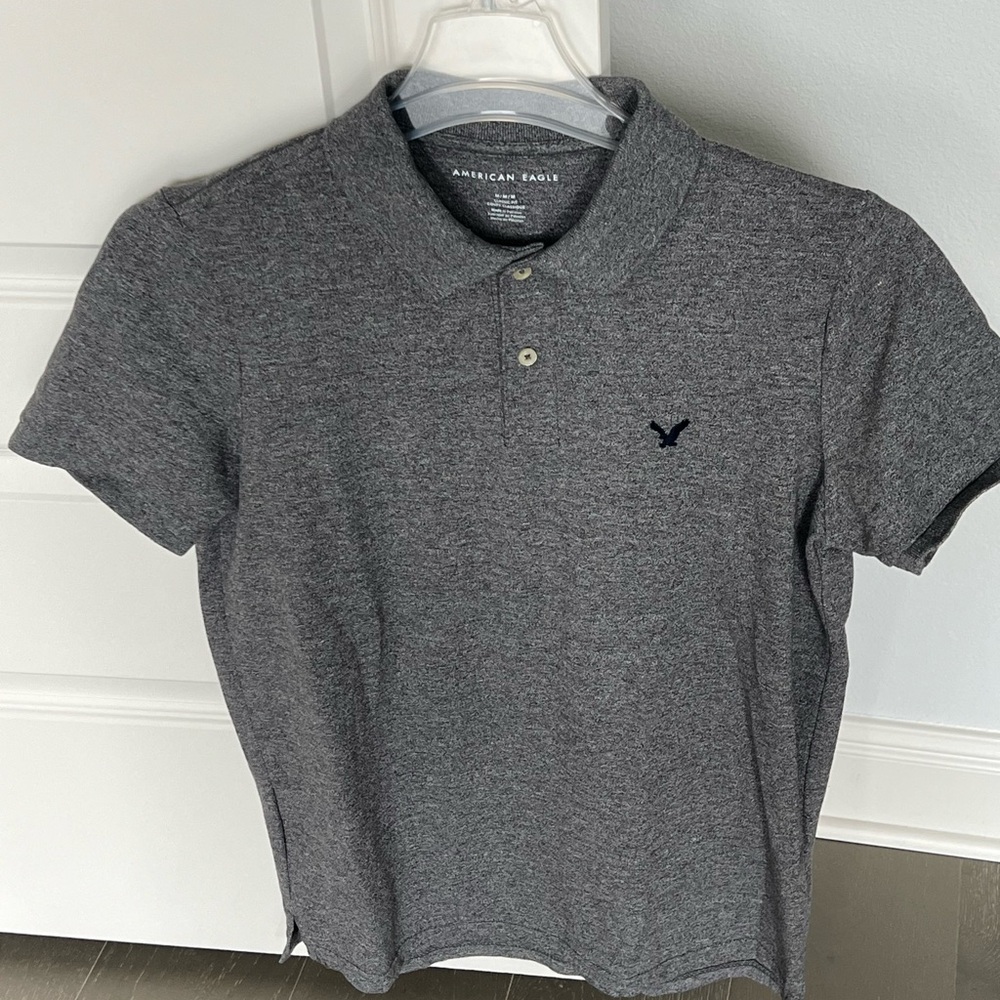 American Eagle Gray Classic Fit Polo Shirt